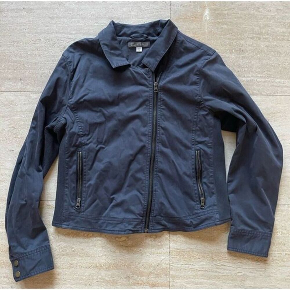 Garnet Hill Navy Zip-Front Jacket